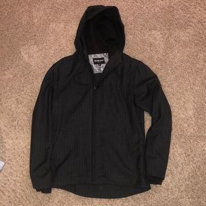 BetaBrand Jacket Mens Small Wool Pinstripe Executive Hoodie Long Sleeve Zip